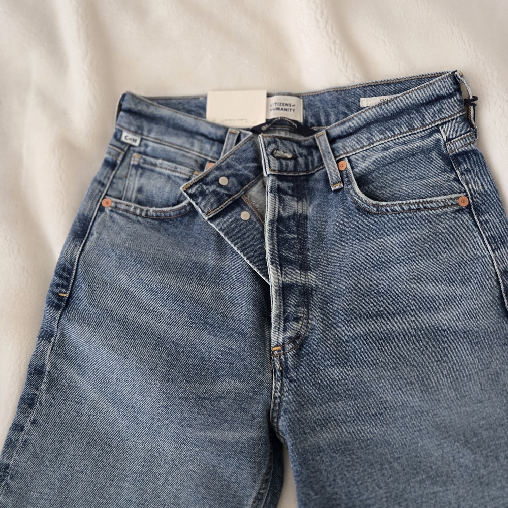 Citizens of Humanity Charlotte Crop Blue Denim Jeans - Picture 2 of 5